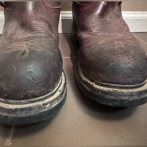 TONY LAMA HENRICK Brown Embroidered Boots Men’s Leather Round Toe SZ 9D Western - Picture 11 of 17